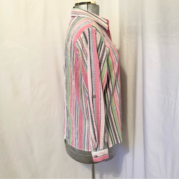 Alfred Dunner Striped Button Down Blouse 14P - Picture 7 of 9